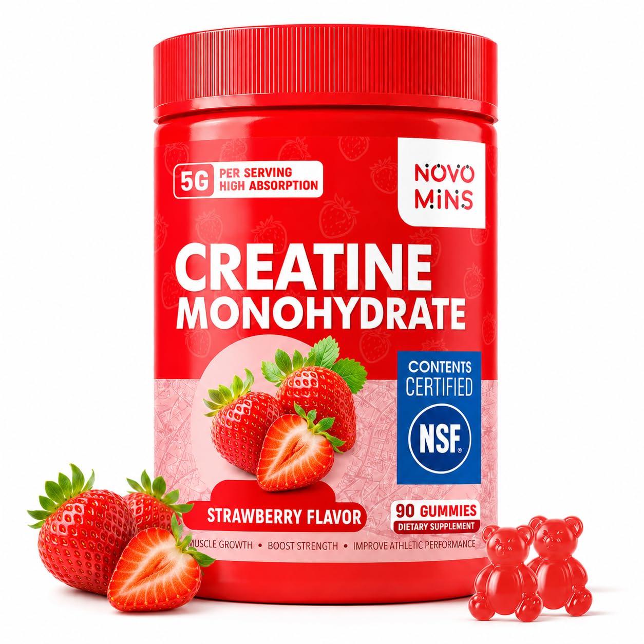 Amazon.com: Novomins Creatine Monohydrate Gummies 5000mg for Men