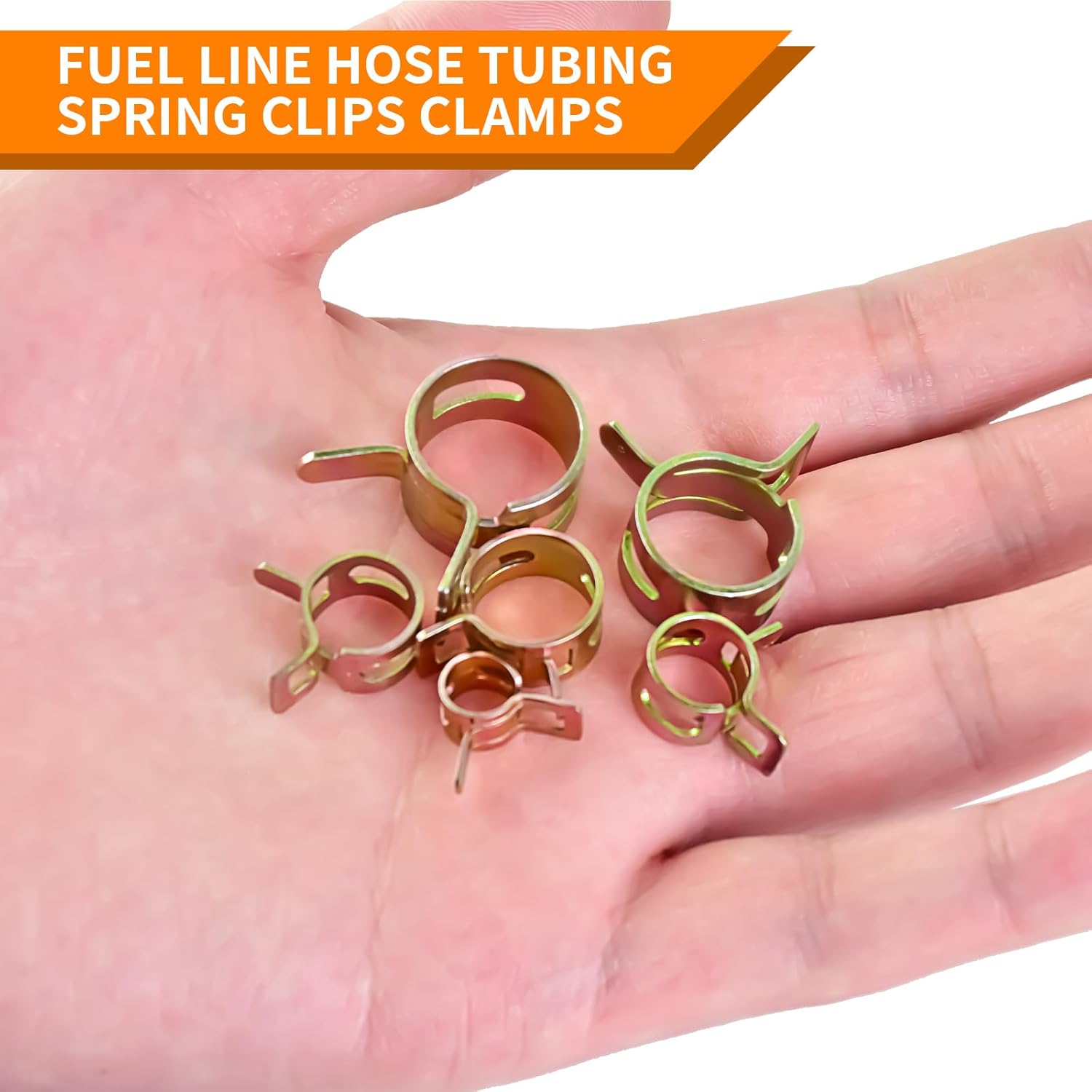 MuHize 72Pcs Spring Hose Clamp Assortment Kit – 6 Sizes (7-17mm) for Fuel, Air, Water & Coolant Lines | Low Pressure Hose Clamps for Automotive, Marine, RV