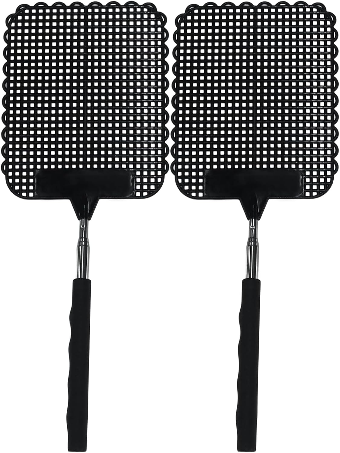2PCS Telescopic Fly Swatters, Black