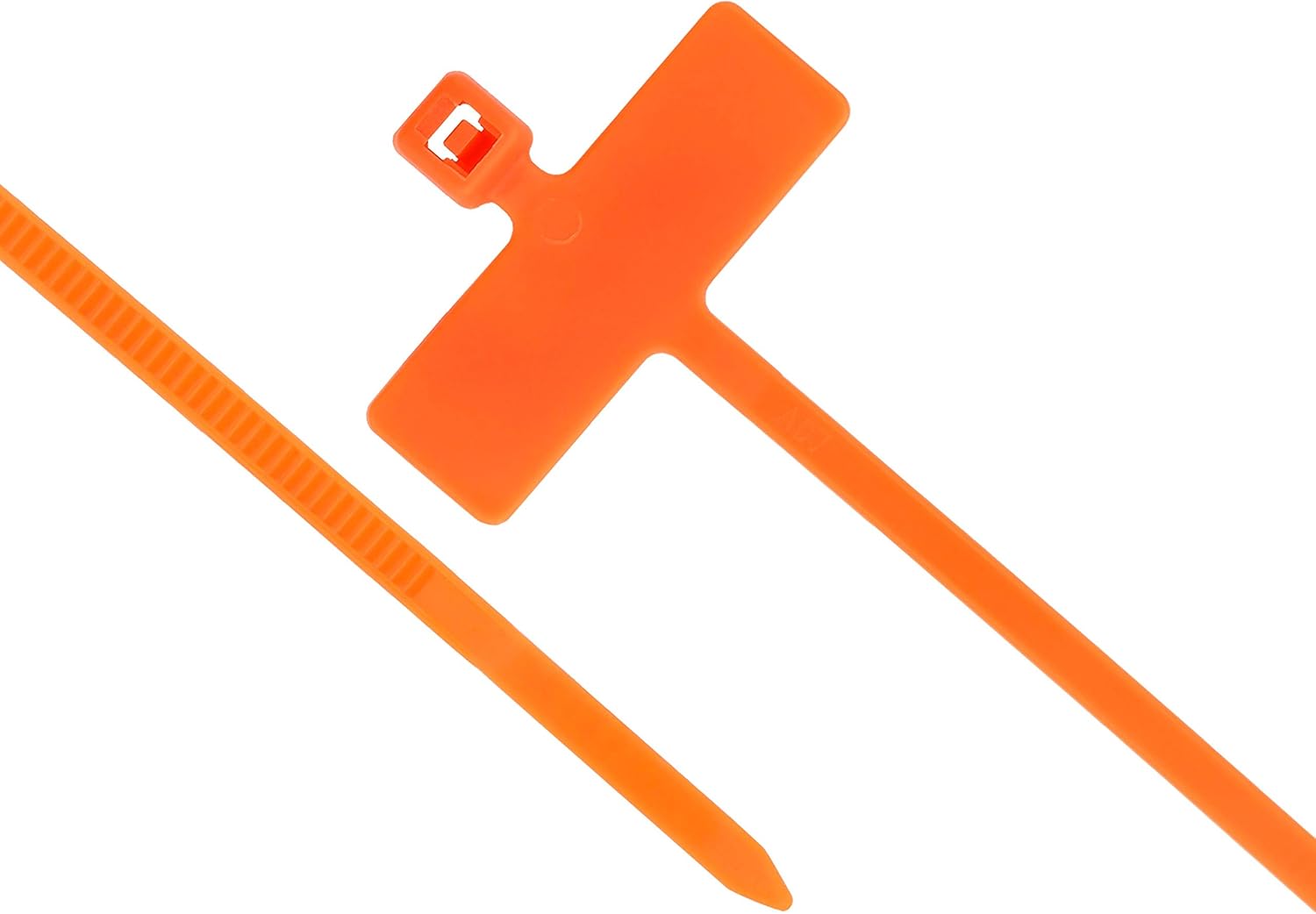 Secure 4 Inch Orange Label Marker ID Cable Tie - Inside Flag for Identification - 100 Pack