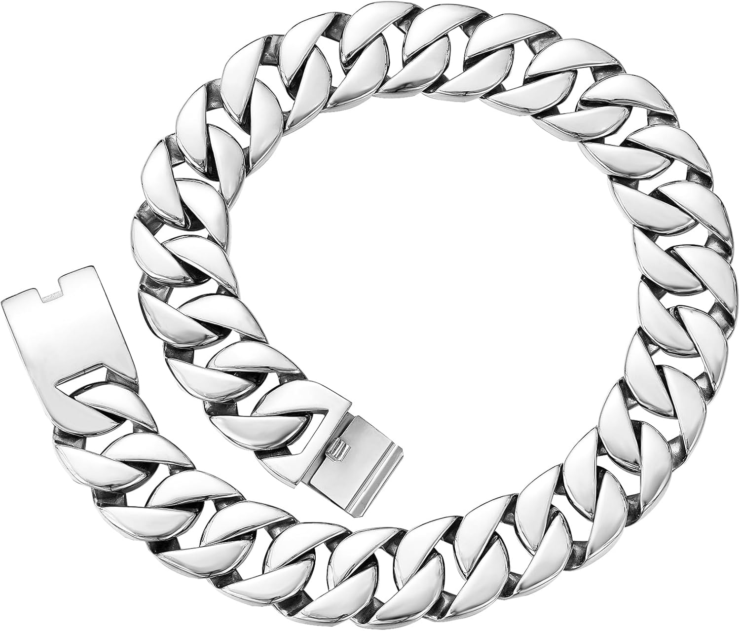 AYiFFWTEO 32mm Wide Heavy Duty Gold Chain Bracelet Necklace with Box 18K Gold Plated 316L Stainless Steel Chunky Cuban Chain Link Hip Hop Fashion Jewelry Bracelets Necklaces for Women Men