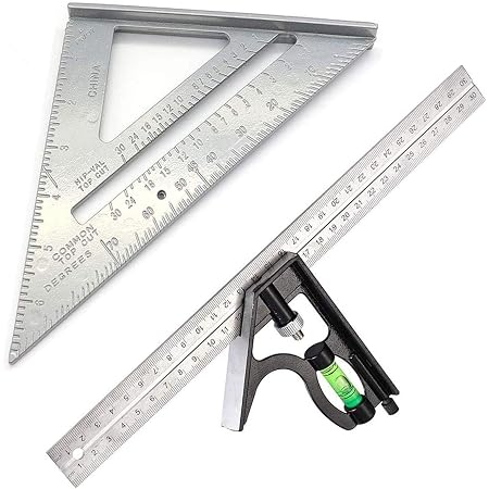 Équerre Triangle Metrique Professionnel Menuiserie Règle d'Angle Rapporteur Outil de Mesure en Alliage Rafter Square Carpenter de Haute Précision-30CM | Leroy Merlin