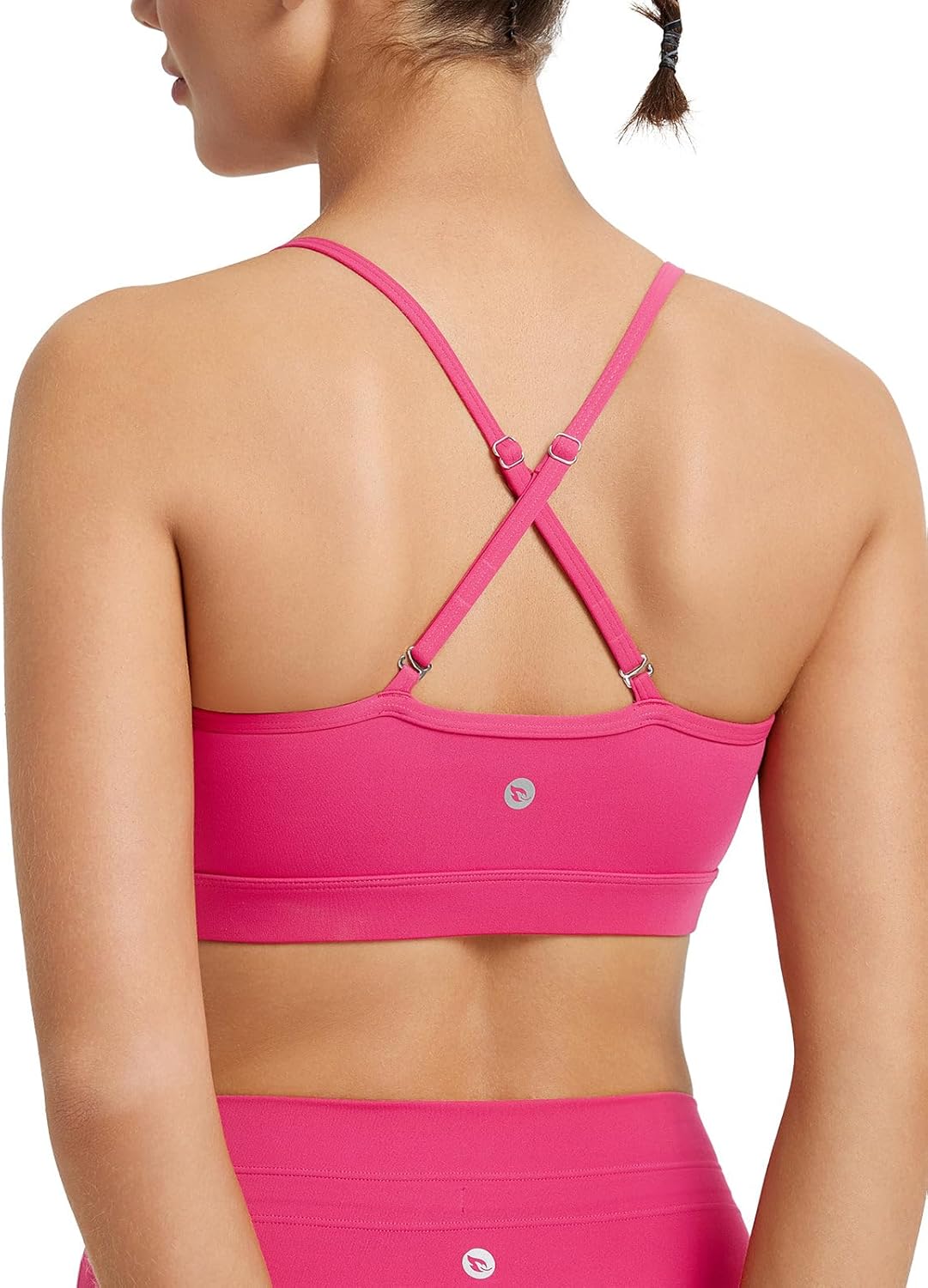 BALEAF Womens Low Impact Sports Bra, Adjustable Spaghetti Strap Yoga Workout Bra with Removable Padded