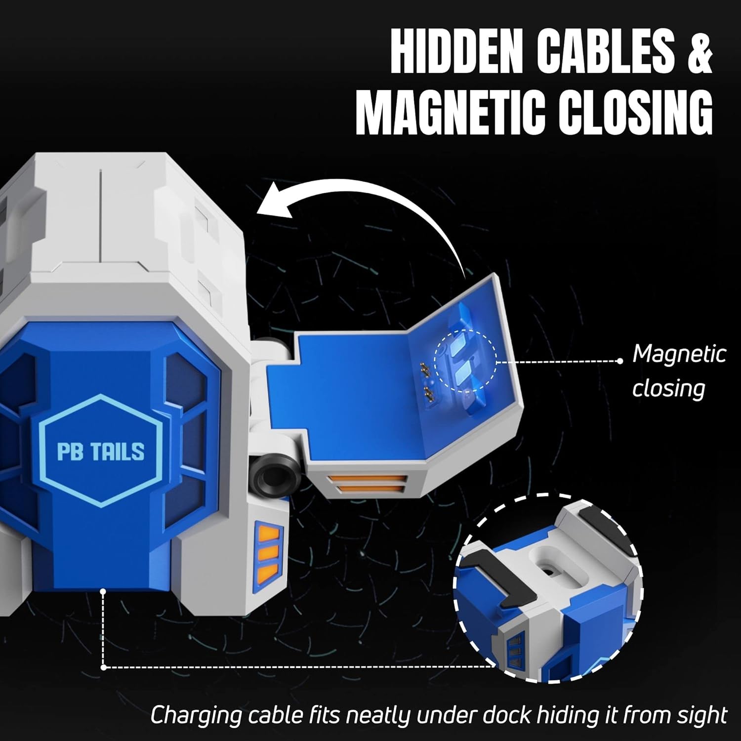 Metal LED PS5 Charging Dock - Compact PlayStation Controller Charger for Sony PS5 Controller, 2H Fast Dual Charging PS5 Docking Station Hides Messy Cables - Premium Black PS5 Controller Dock