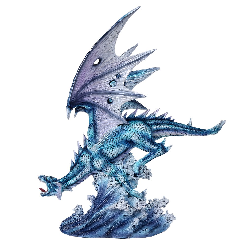Figurine grand dragon gardien de l'eau, sculpture d'art aux finitions main
