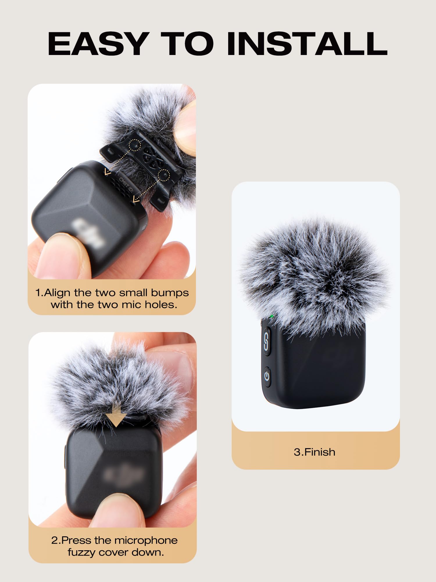SUNMON 4pcs Wind Muff for DJI MINI Mic Grey Microphone Cover Windscreen for mini Wireless Outdoor Noise Reduction Mic Covers pop filter for DJI mini mic - Image 3