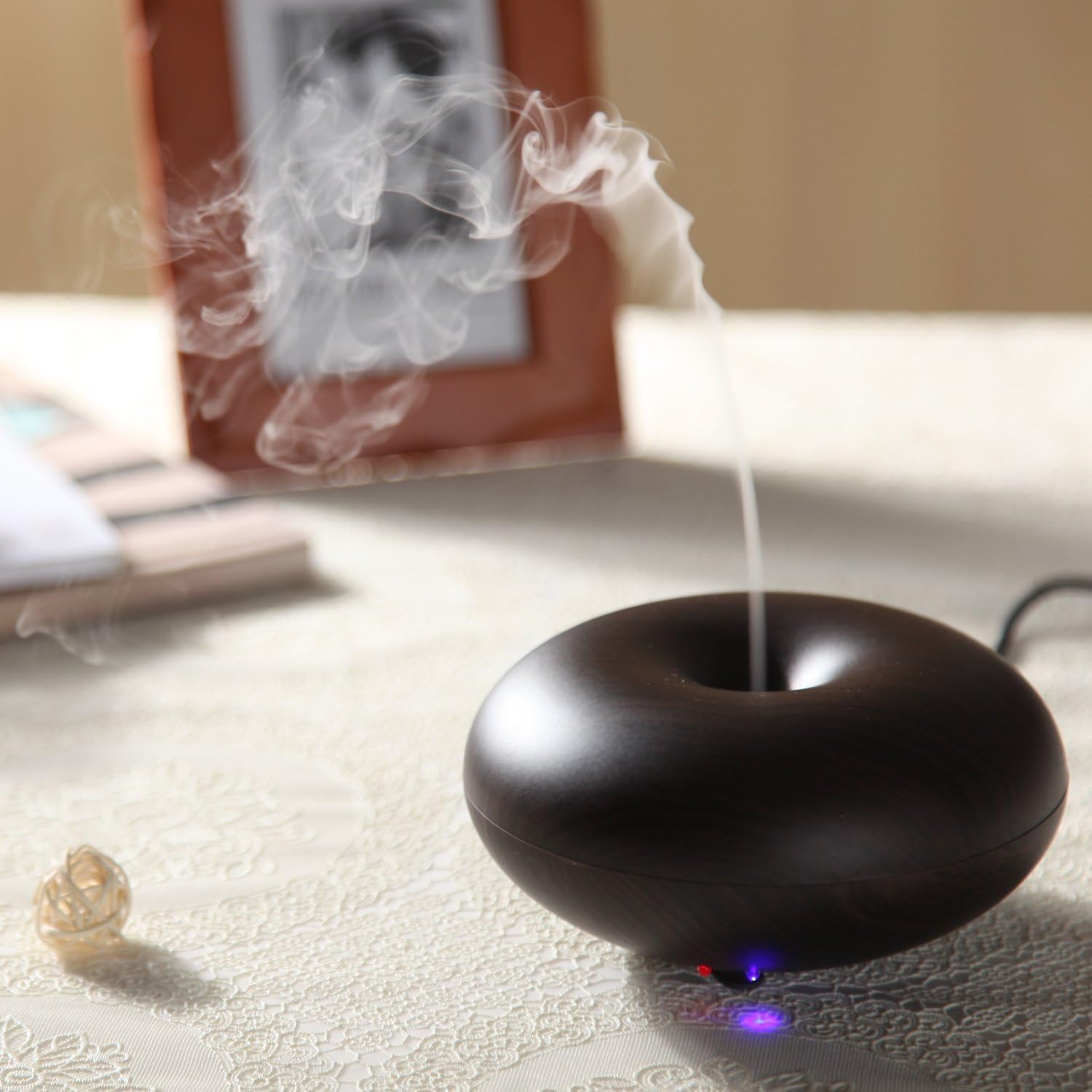 Mammoth Air Purifier Serenity Aromatherapy Essential Oil Ultrasonic Diffuser & Humidifier 135mL with LED, Cool Mist, Whisper Quiet, Green Scented Essential Oil Fragrance Scent Spa Diffusers with Replacement Warranty - Dark Wood / Bamboo
