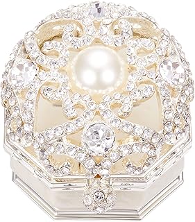 BEAUTY NEST Vintage Ring Box for Wedding Ceremony Small Engagement Ring box for Proposal Unique Ring Bearer Boxes for Wedding Ring Holders Valentines Day Gifts for Her Women Girl Jewelry Box(1 Ring)