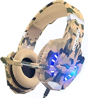 bengoo ستيريو سماعة الرأس الألعاب لps4، PC، أجهزة إكس بوكس تحكم واحد، إلغاء الضوضاء عبر سماعات الأذن ميكروفون ، ضوء led، المحيط باس، وأذن الذاكرة الناعمة لتبديل ماك نينتندو المحمول &ndash; التمويه