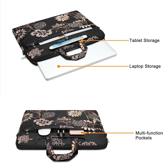 Bolsa para laptop MOSISO 15.6 pulgadas Vintage Floral miniatura 2