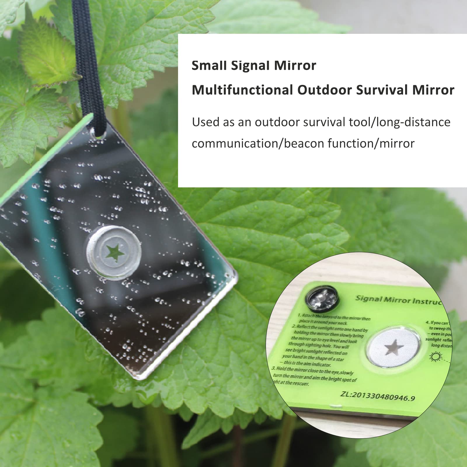 Signaal Spiegel Survival, Signaal Spiegel | Draagbare Survival Reflecterende Richtspiegel, Kleine Signaalspiegel, Outdoor Survival Lichtgewicht Technologieën voor Les, Familie