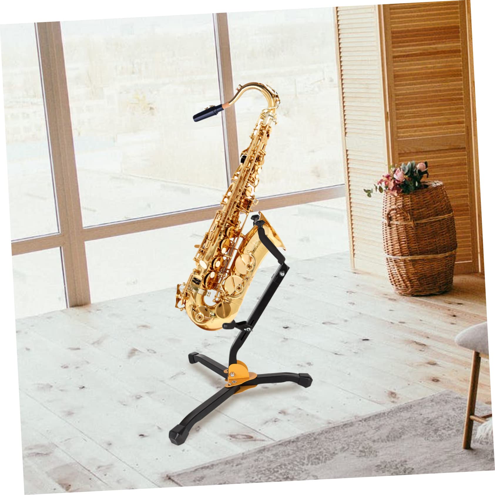 Toddmomy Faltbarer Saxophonständer Tragbarer Instrumentenständer aus Eisen und ABS mit rutschfester Oberfläche für Altsaxophon für Musikunterricht und Zuhause