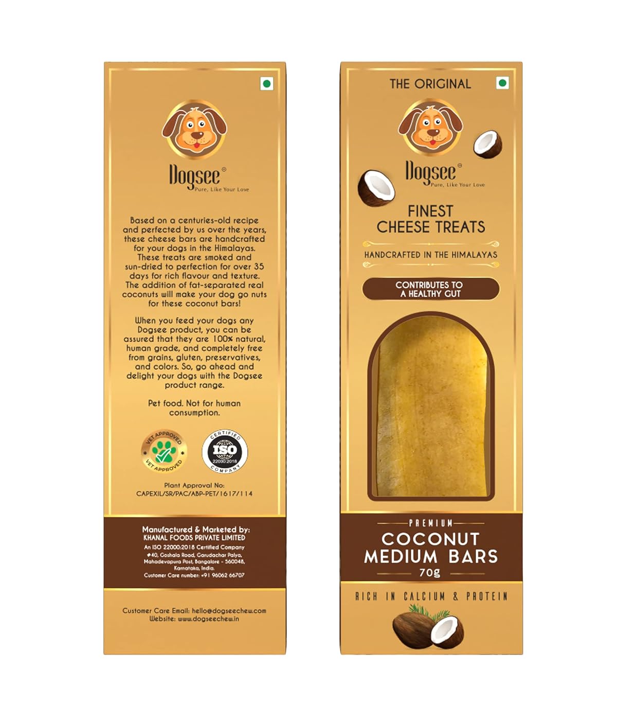 Dogsee Chew Singles Vegetarian Coconut Chew Bone - 70g | 100% Natural Himalayan