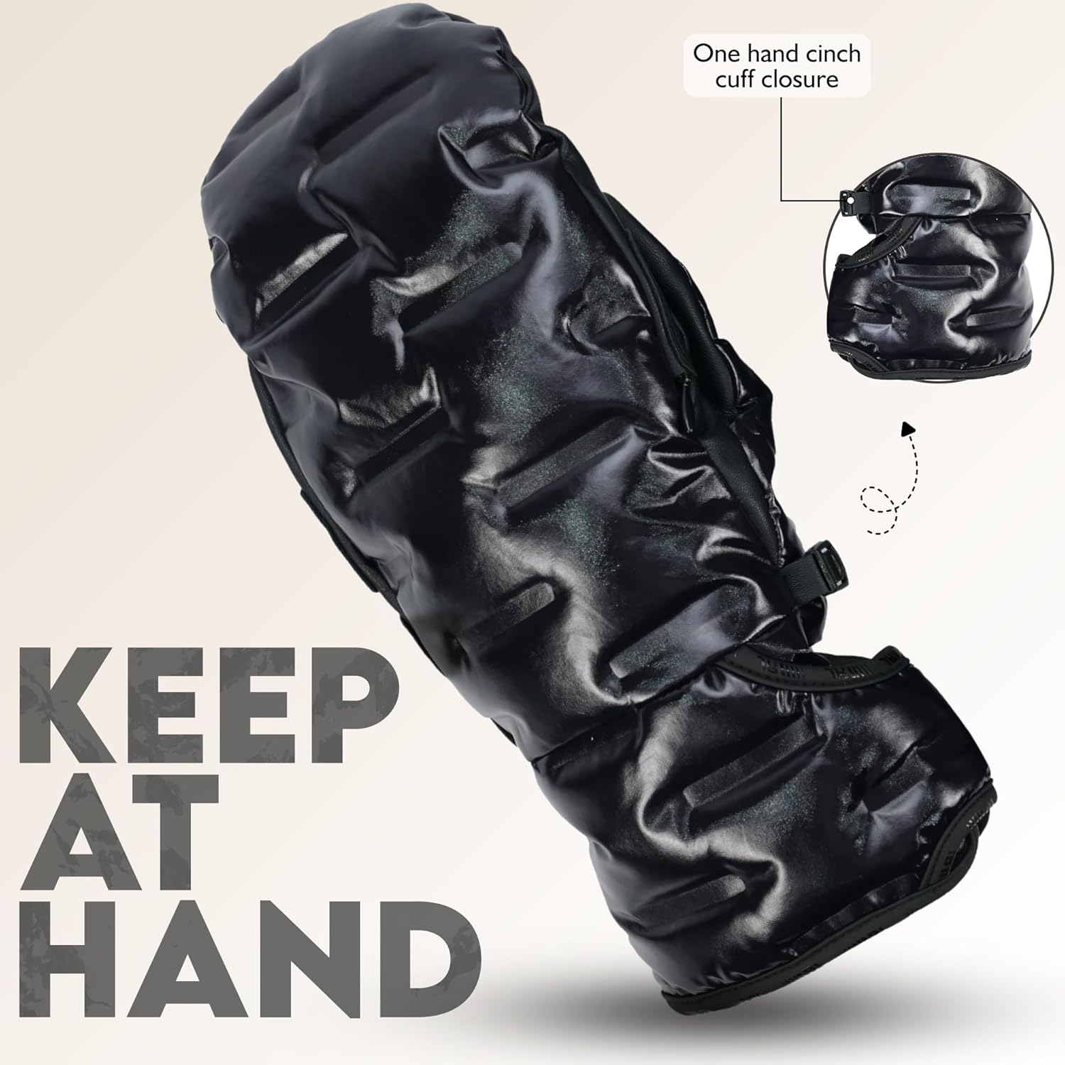 Outdoors Adult Ski Mittens - Waterproof Mittens for Men & Women - Cold Weather Gear - Palm Grip Skiing & Snowboarding