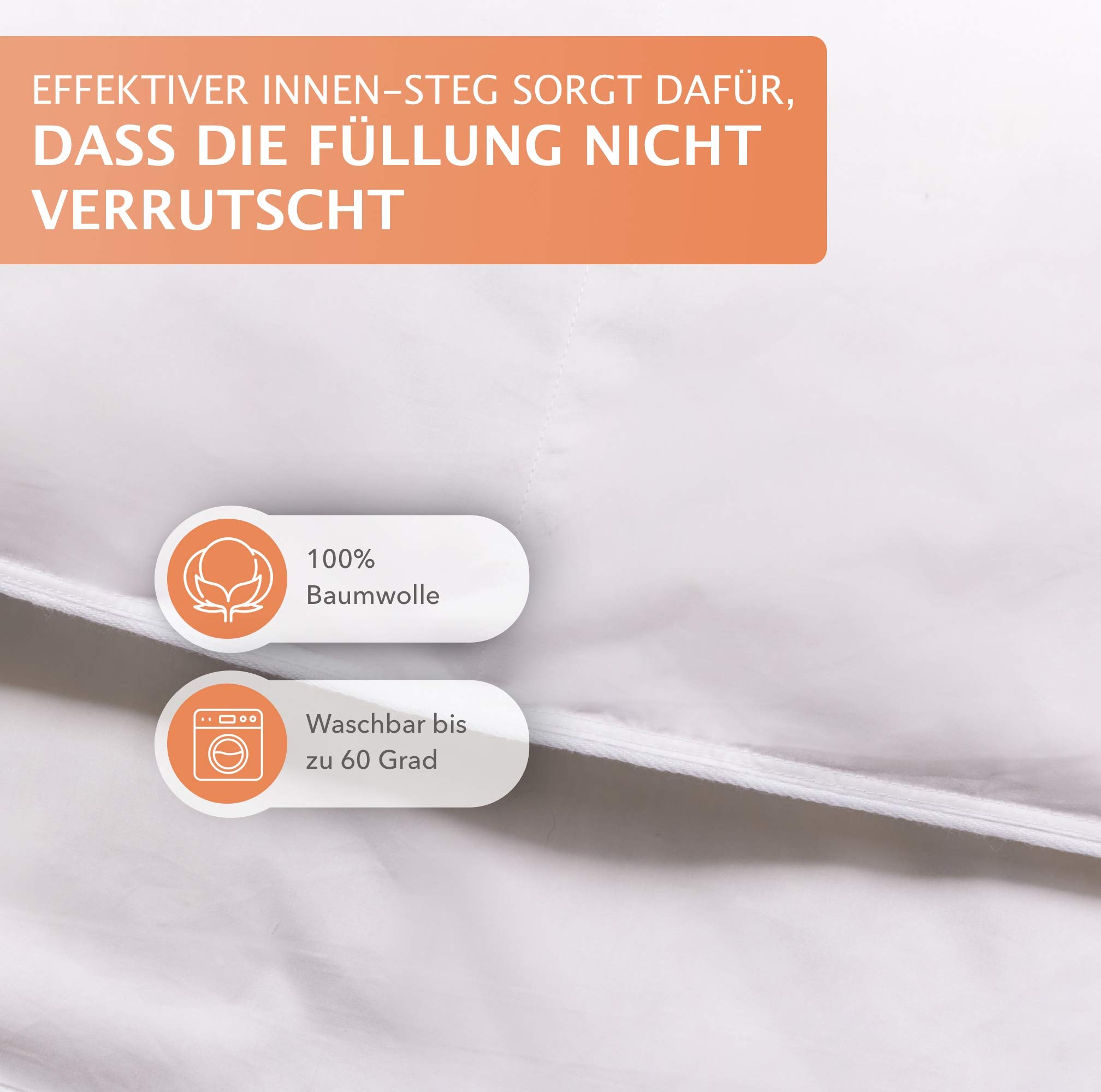 Mayaadi-Home Premium Daunendecke 155x220 cm | 1800g Bettdecke, 70% Gänsedaunen 30% Federn | 100% natürliche Baumwolle | Made in Europe | Steppdecke geeignet für Allergiker | HS40