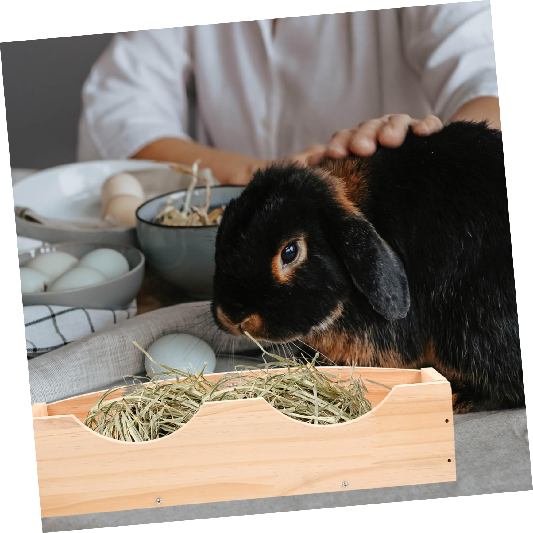 Holz Heuraufe für Kaninchen und Kleine Tiere für Käfig