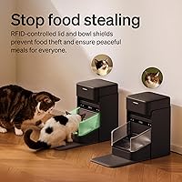 Vista 4 de PETLIBRO Alimentador automático RFID para gatos con 6 paquetes de bolsa desecante de alimentos para mascotas, sensor de collar para comidas