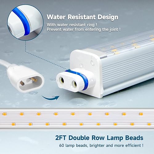 Miniatura 6 de Barrina Luces de cultivo T5 para plantas de interior, luz de crecimiento de espectro completo, 2 pies 90 W (6 x 15 W, equivalente a 560 W), tira de