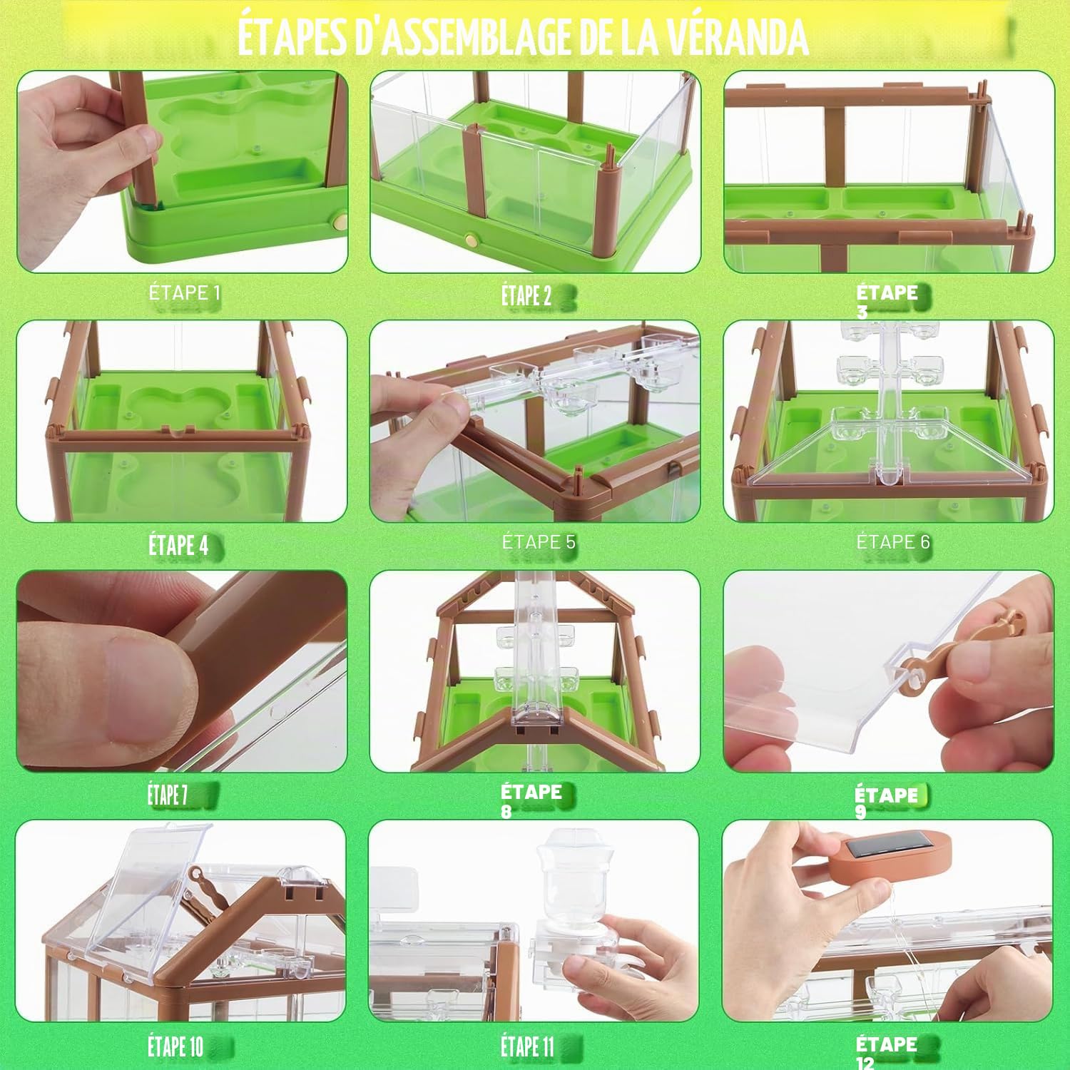 KAHEIGN Kit de Culture de Plantes pour Enfants, Mini-Serre pour Enfants Kit de Culture de Fleurs avec Système D'irrigation Amélioré - Cadeau de Jardinage Éducatif(GRAINES ET LUMIÈRE Non INCLUSES)