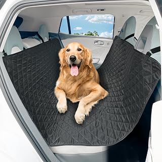 DMS PROTECTOR Waterproof Dog Car Seat Cover Back Seat Hammock - Universal Fit for Cars Trucks SUVs, Durable Pet Protector Black