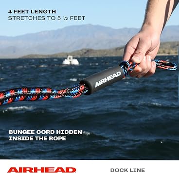 Scepter Duramax 14 Gallon Gasoline Portable Fuel Tank with AIRHEAD 4 Feet Bungee Dockline For Watercraft
