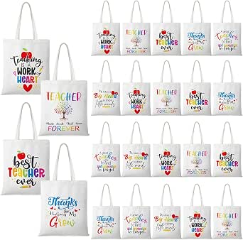 Sweetude 20-Pack Reusable Back To School Gift Bags - 8x10 Inches, Assorted Colors, With Handles For Teachers & Students - View #3