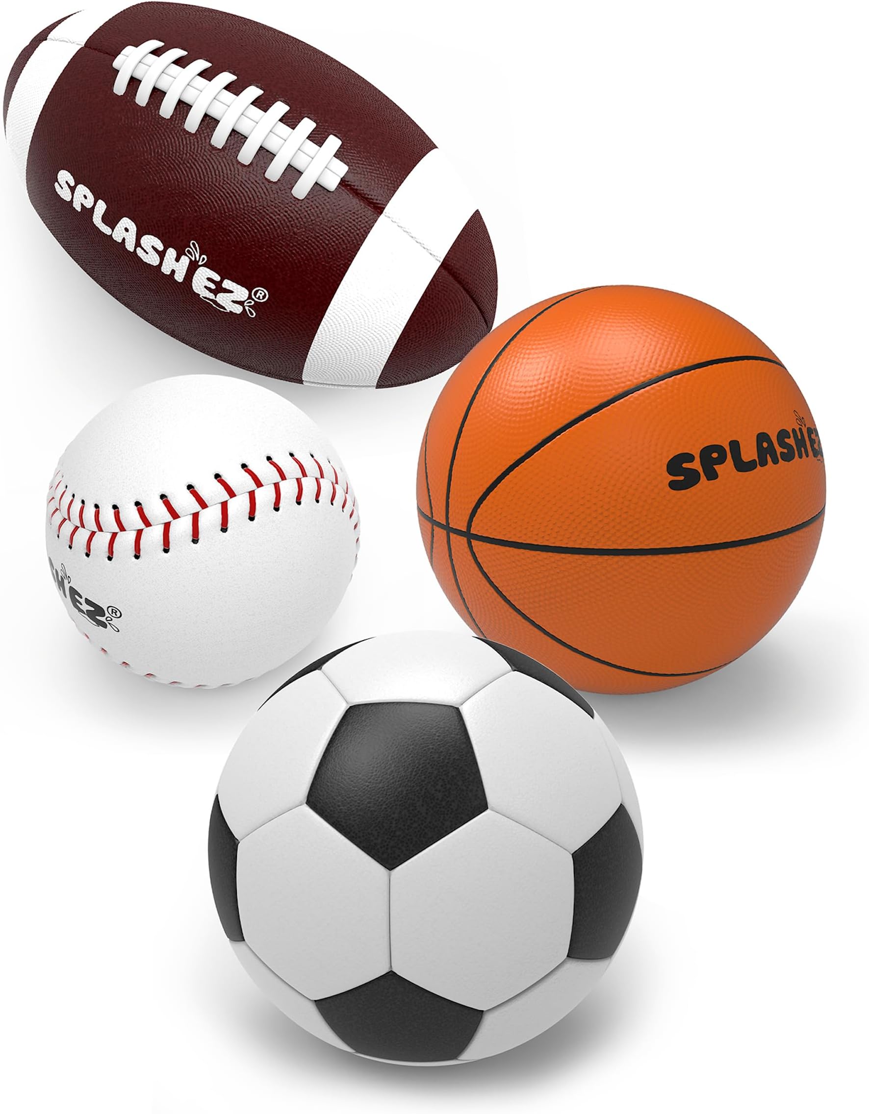 Baby Sports Bath Toys | Mold Free Bath Toys for Kids & Toddlers with No Hole for Water | Balls Set Ideal Size for Little Hands | Safe, Durable for Baby Tub Pool Fun for Boys Girls Ages 0 & Up