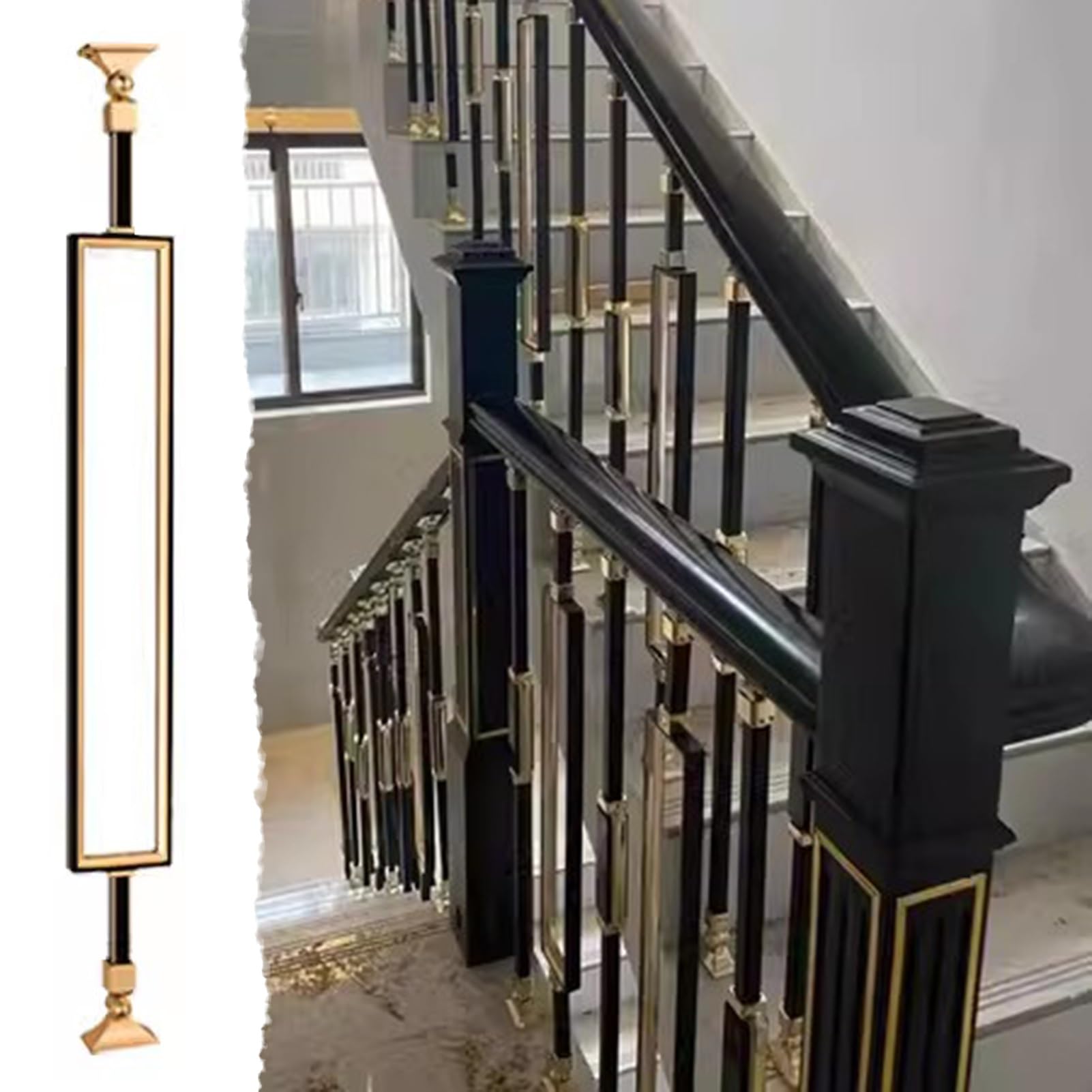 Stair Spindles Balusters Stair Balusters Post Interior Exterior, Staircase Remodeling Deckorators for Loft/ Terrace/ Balcony/ Restaurant, Kids Family Elderly Safety ( Color : Style 2 , Size : 10 Pack