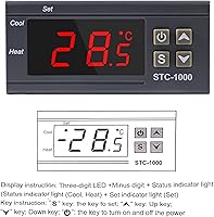 Vista 2 de 2 unids STC-1000 controlador de temperatura digital 12 V termostato incubadora termorregulador relé calefacción refrigeración con sensor cable