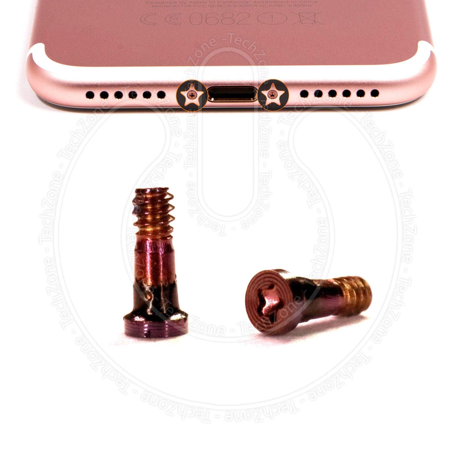 TechZone2 x Bottom Screws Pentalobe Rose Gold Screw set for Apple iPhone 7 & iPhone 7 Plus