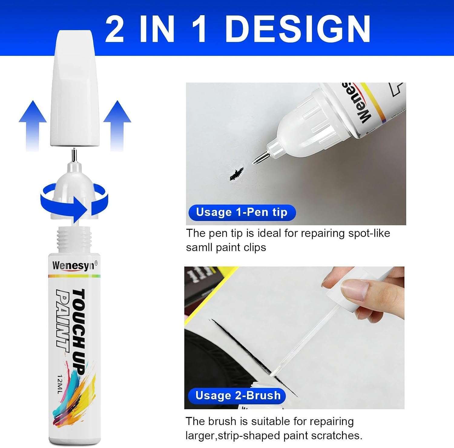 PW7/GW7 Bright White Touch Up Paint Compatible with Jeep, Automotive Paints Exact Match Grand Cherokee/Cherokee/Grand Wagoneer/Wrangler/Compass/Patriot/Wagoneer/Gladiator