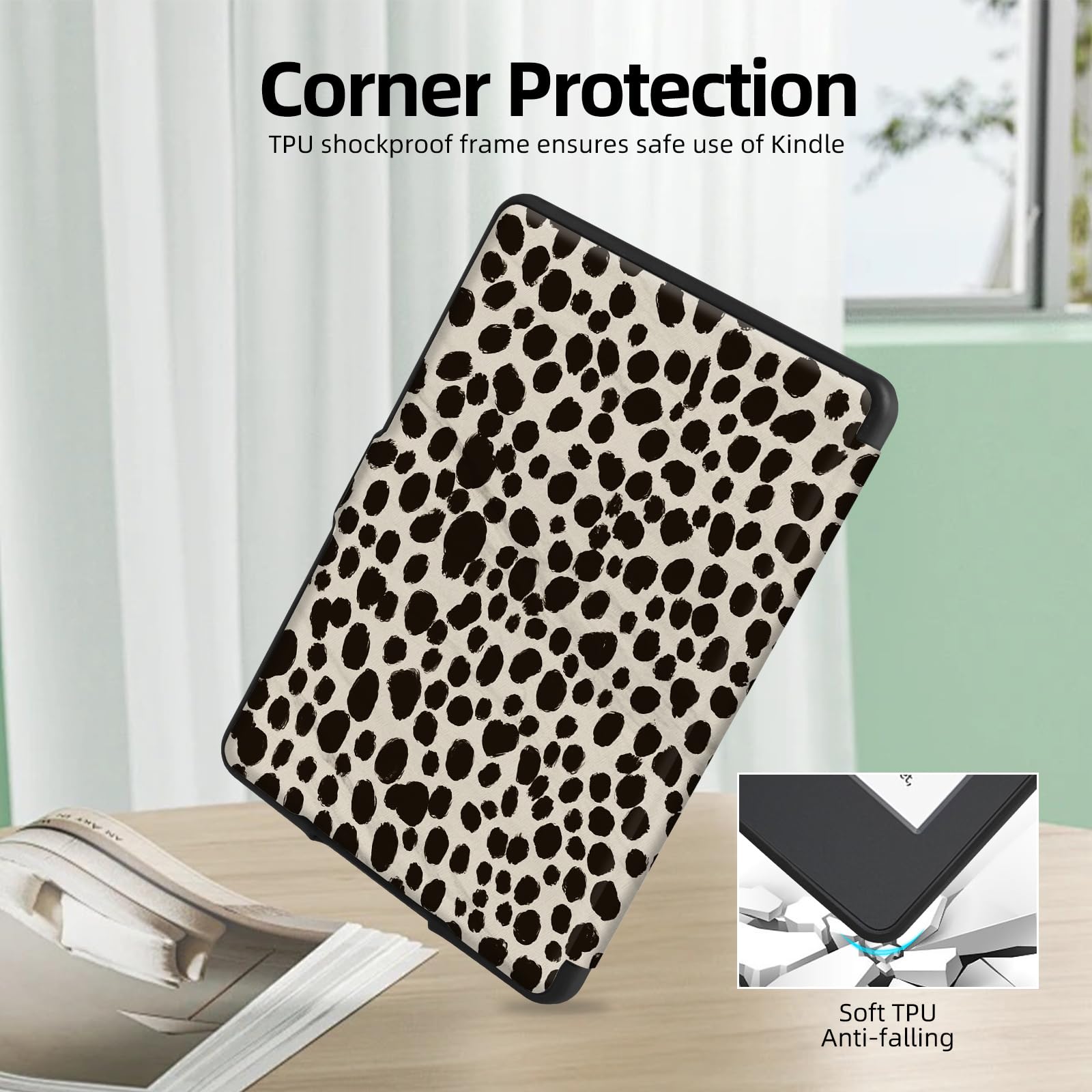 MOROCK Custodia per Kindle Paperwhite da 6 pollici di 5a/6a/7a generazione 2012-2017 rilasciato (modello n. EY21 e DP75SDI), custodia leggera in pelle PU di alta qualità con accensione e spegnimento