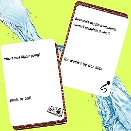 Lyrically Correct OG Waterproof 90s & 2000s Hip Hop and R&B Trivia Card Game - Durable, Splash-Proof Party for Adults, Travel, Outdoor Fun, Camping, Family Game Night