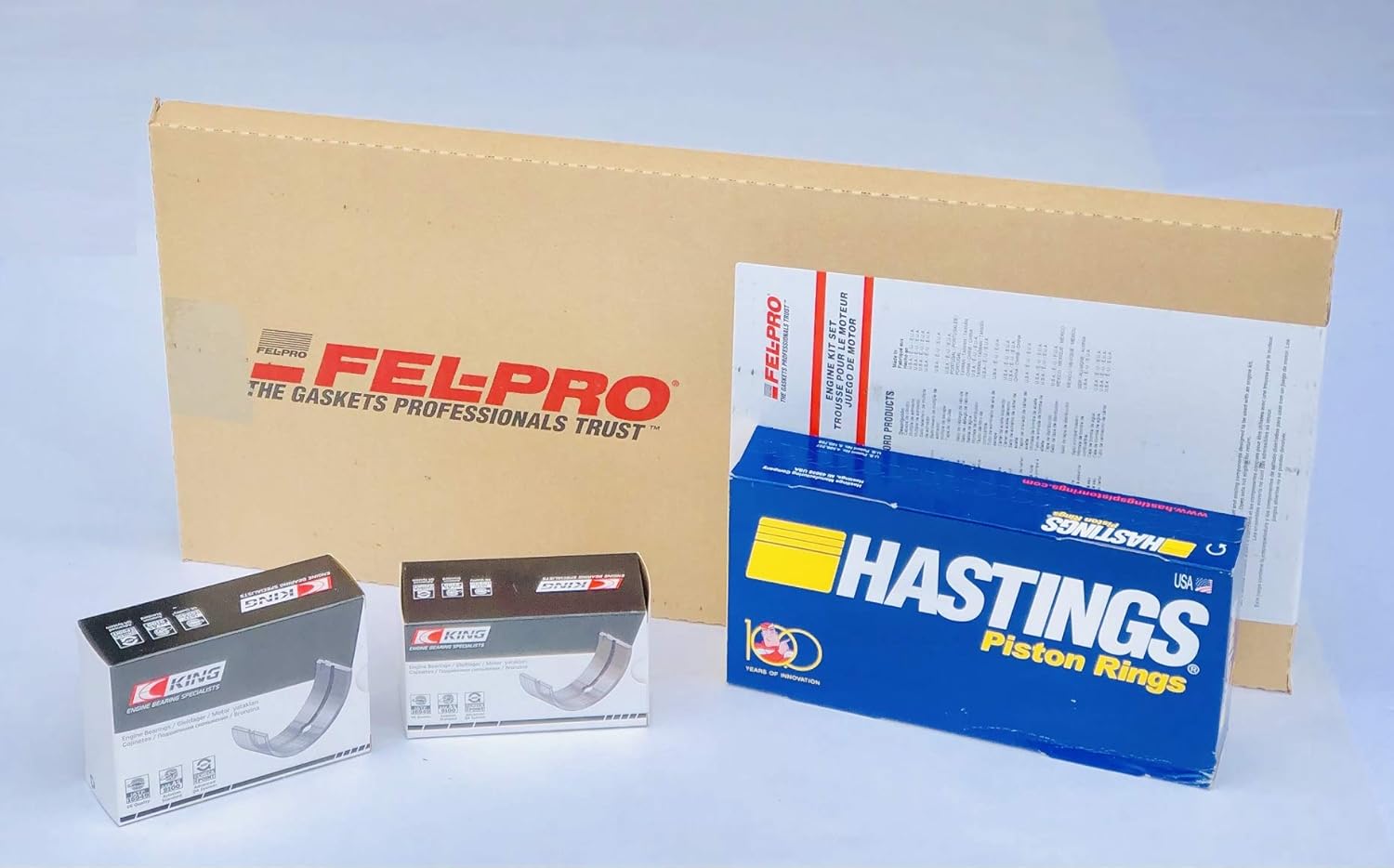 Rering Engine Kit compatible with 1964-76 Ford Truck 360 390 Rings Rod & Main Bearings & Gaskets. (ALL STD Sizes)