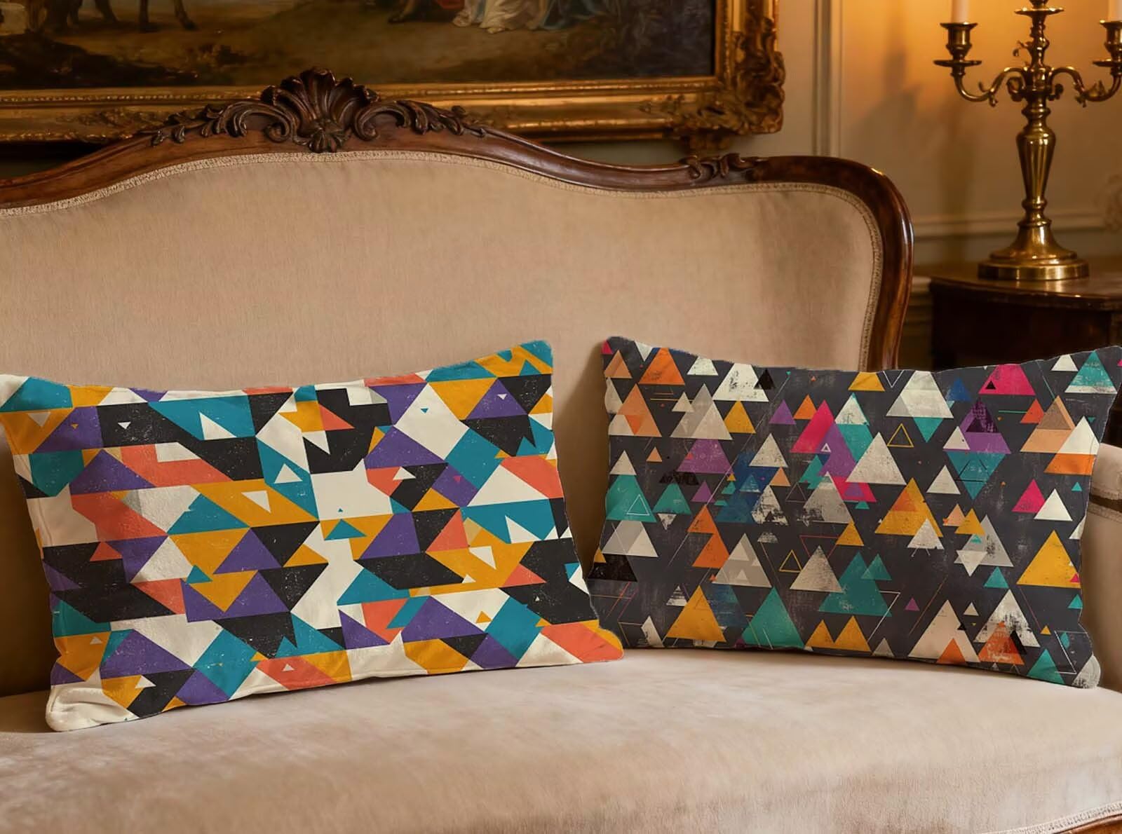 Housse de coussin velours 50x70cm lot de 2 taie oreiller rectangulaire maison