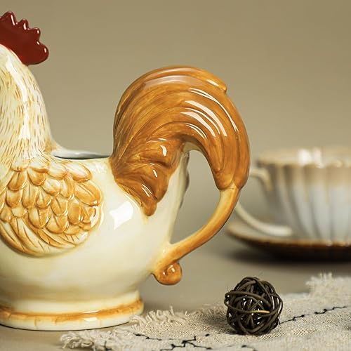 Miniatura 7 de CHOOLD Crema de cerámica retro de gallo con mango, jarra de crema de leche de café