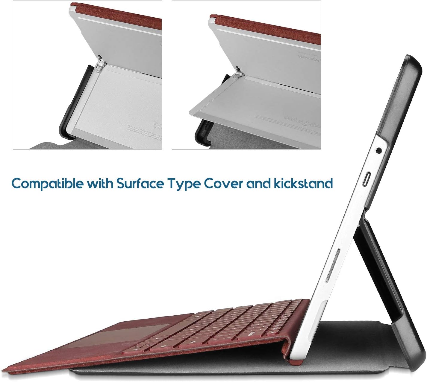 ProCase Case for 12.3" Surface Pro 7 Plus/ 7/6/ 5/ Pro 2017/ Pro 4/ Pro LTE, Slim Light Smart Cover Stand with Built-in Pen Holder, Compatible with Surface Type Cover -Black