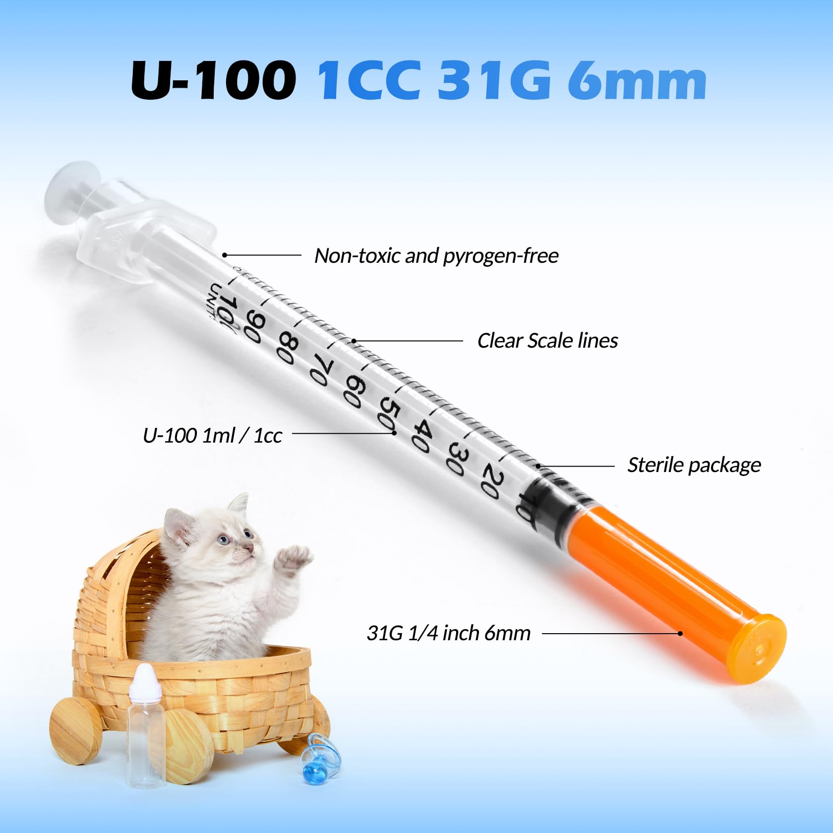 Lab Syringes 1ml 31G - Bulk Pack of 100 -3