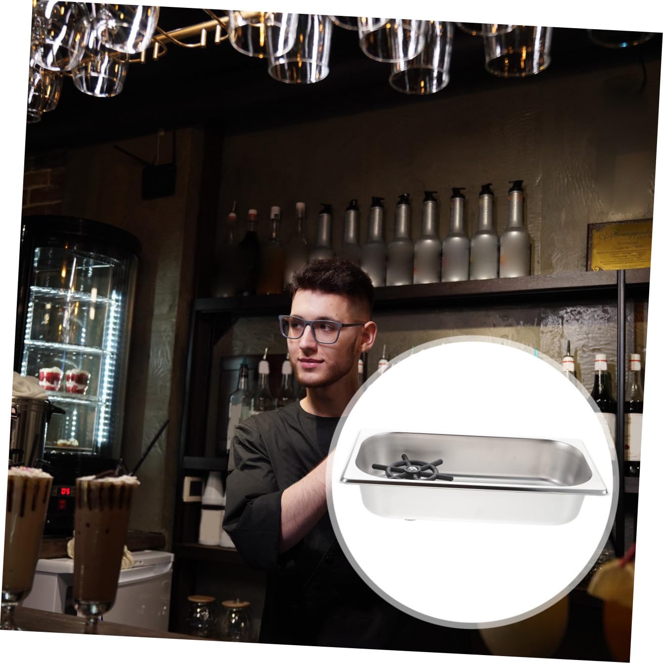 SHINEOFI Edelstahl Barbecherspüler mit Hochdruck Reinigung und Silikon Düsensystem Automatischer Glasreiniger für Küchen und Riegel Schneller Tassenreiniger