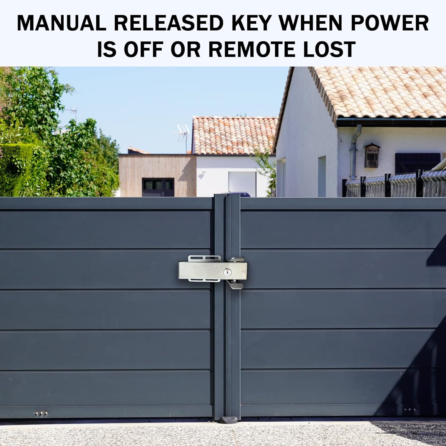 Stainless Steel Automatic Electric Gate Lock for DC24V Swing Gate Opener Gate Operator System Device Safe Security Gate Lock