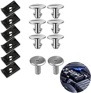 Pack-14 Lower Engine Cover Pin Screws Bolts Set, Splash Shield Hardware, Fastener Clips, Car Replacement Accessories, Compatible with Honda Accord Civic CRV 90674-TY2-A01 (Silver)