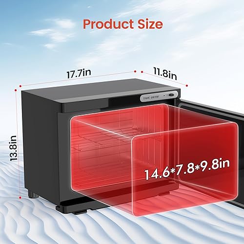 Miniatura 3 de Calentador de toallas, calentador de toallas de 23 litros con capacidad para 32 toallas faciales húmedas, calentador de toallas calientes para spa