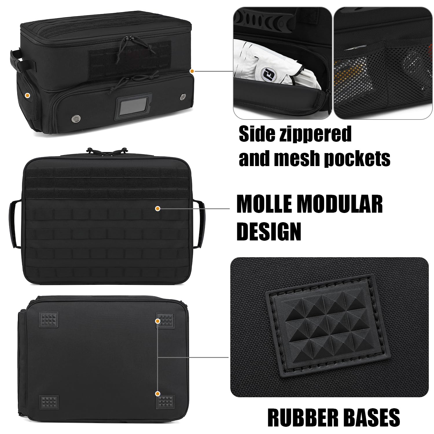 Golfkoffer Organizer Faltbare Golf Trunk Organizer 2 lagiger Auto Golf Schließfach mit separatem 2 Paare Schuhfach für Balls, Tee, Zubehör, Golf Geschenk