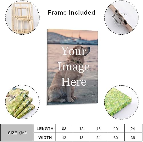 Miniatura 2 de Impresiones en lienzo personalizadas con tus fotos para mascotasanimales, imágenes de lienzo personalizadas para pared a imprimir enmarcadas