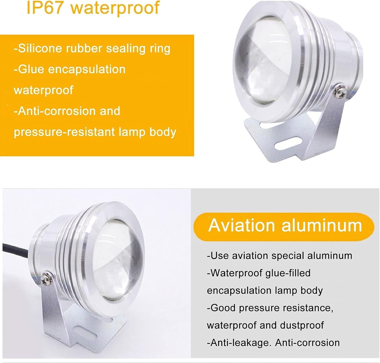Pool Bulbs LED Pond Light Underwater 10W Pond Fountain -Mounted Underwater Spotlight,RGB+Remote Control B12V