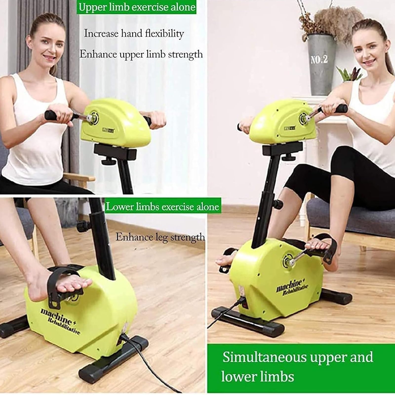 Zmotoryzowany rower treningowy z pedałami Rower rehabilitacyjny Starszy rower treningowy do ćwiczeń kończyn górnych i dolnych, Mini rowerowy sprzęt rehabilitacyjny dla osób niepełnosprawnych (Color :