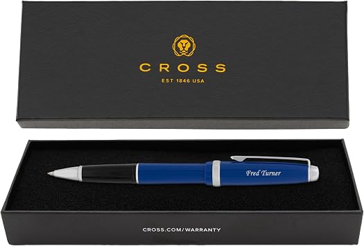 Cross Lume Ballpoint Pen, Deep Sea Blue with Chrome Trim, Custom Engraved Graduation, Promotion, Retirement, or Corporate Gift