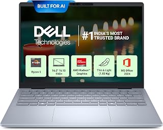 Dell 16, AMD Ryzen AI 5 340 6-core/12-thread Processor, 16GB LPDDR5X, 512GB SSD, FHD+, 16"/40.64cm, Win11, MSO'24, Ice Blu... Price In India