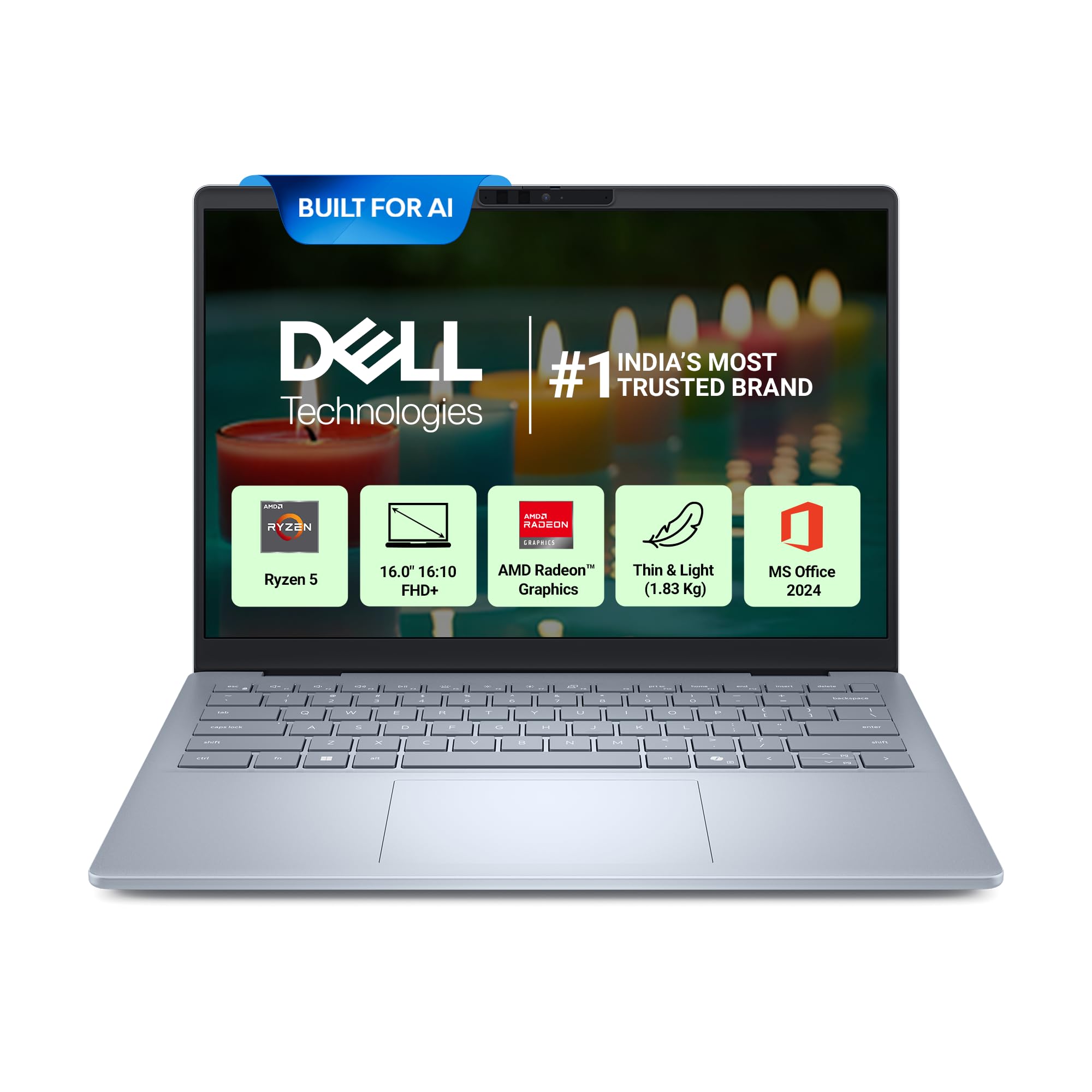 Dell 16 Laptop, Ice Blue color, closed