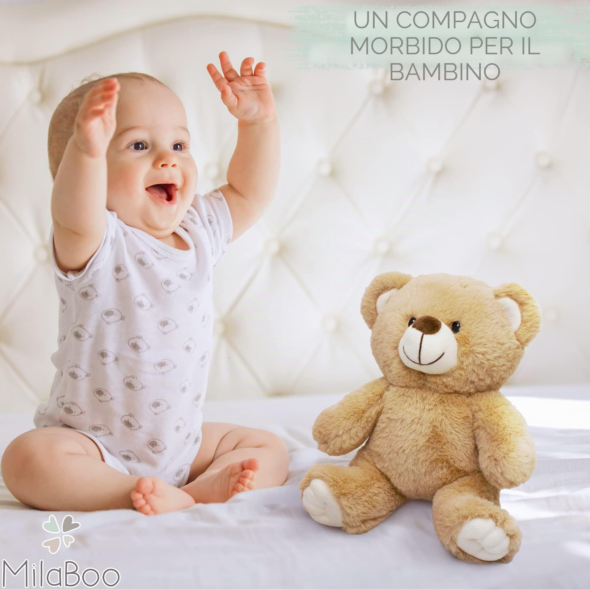 MilaBoo® - Torta di pannolini, blu, da bambino, con un piccolo orsacchiotto morbido, per neonati, torta con pannolini e prodotti